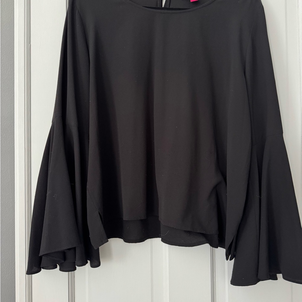 Black Flared Sleeve Top